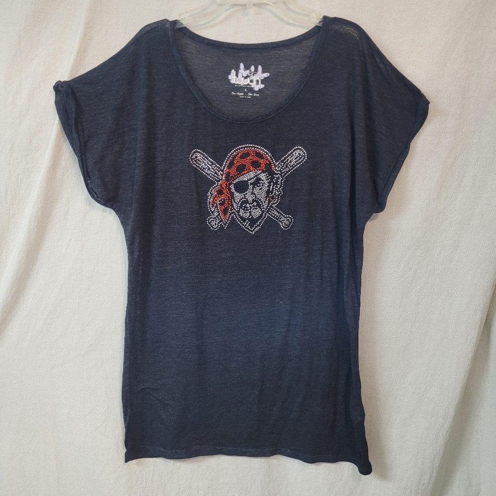 Pittsburgh Pirates Rhinestone Graphic Tee, Womens Large